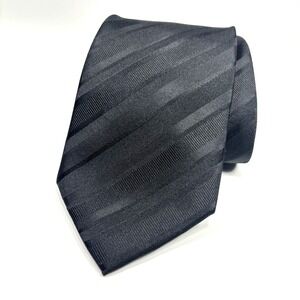 Alexandre London Mens Luxury Black Diagonal Stripe Repp Pattern Silk‎ Formal